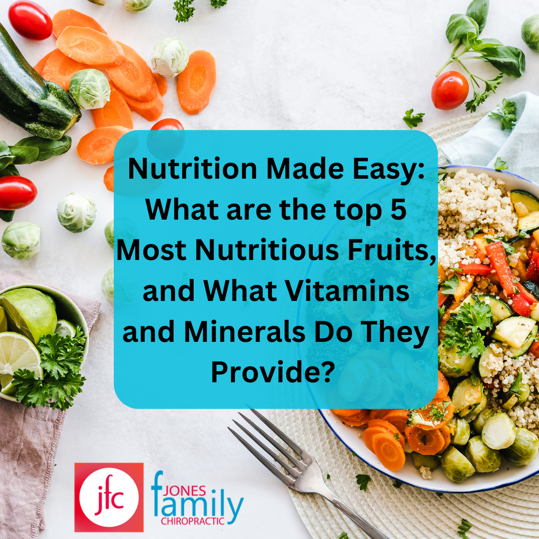 Read more about the article Nutrition Made Easy: What are the top 5 Most Nutritious Fruits, and What Vitamins and Minerals Do They Provide? – Dr. Jason Jones Elizabeth City NC, Chiropractor
