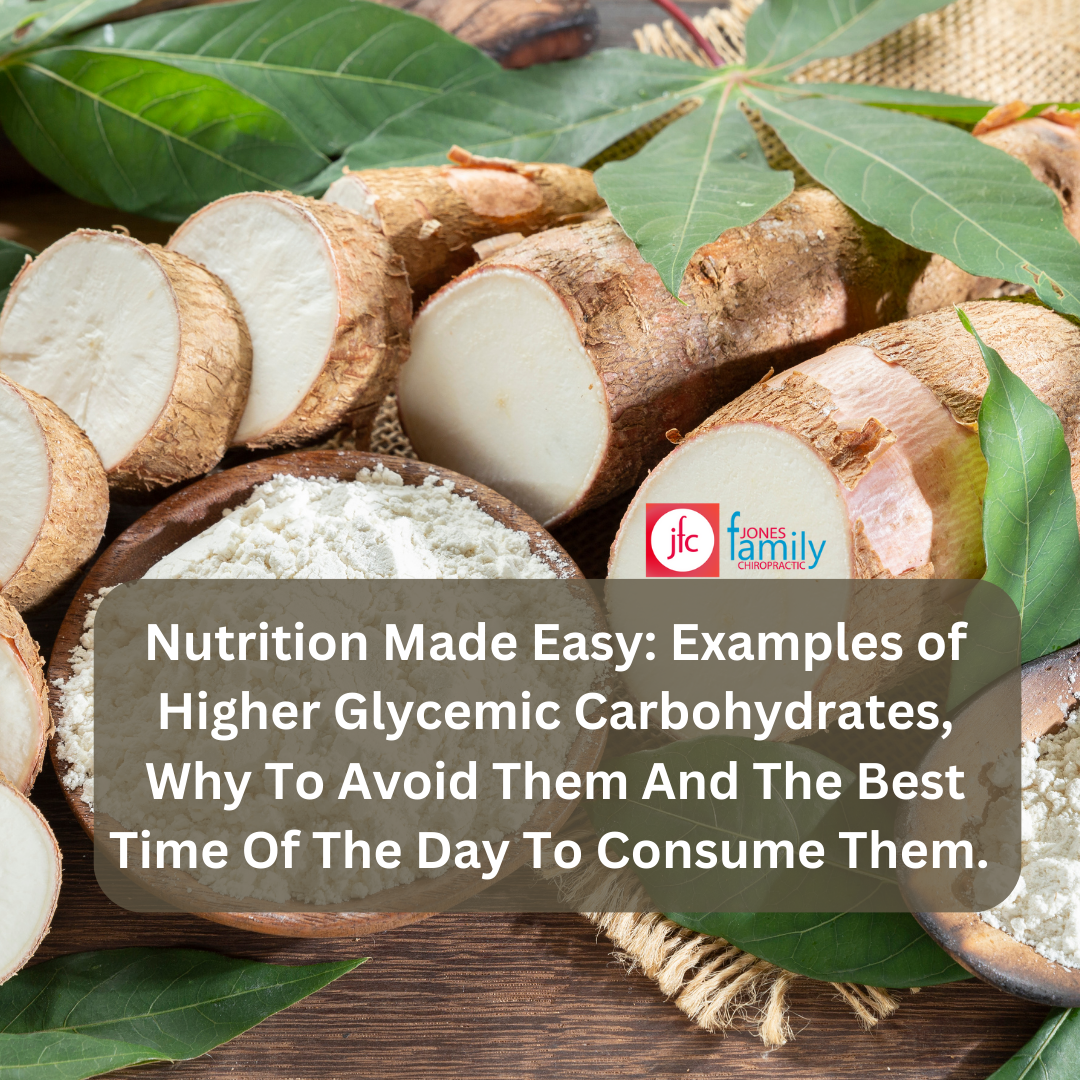You are currently viewing Nutrition Made Easy: Examples of Higher Glycemic Carbohydrates, Why To Avoid Them And The Best Time Of The Day To Consume Them. – Dr. Jason Jones Elizabeth City NC, Chiropractor